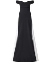 Chiara Boni - Schwarzes Abendkleid Mit Weißen Streifen - Lyst