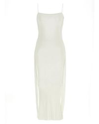 Jacquemus - Kleedjes ,Wit ,La Robe Maille Plumetis Lange Jurk - Lyst