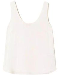 Twinset - Satin Top Mit Metall-Logo-Plakette - Lyst