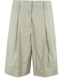 Roberto Collina - Korte Broeken ,Groen ,Katoen Militair Groene Bermuda Shorts - Lyst