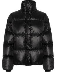My Essential Wardrobe - Jassen ,Zwart ,Polyester Gewatteerde Glossymw Donsjas Zwart - Lyst