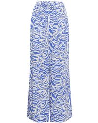 Part Two - Broeken ,Veelkleurig ,Blauwe Animal Print Wijde Pijpen Broek - Lyst