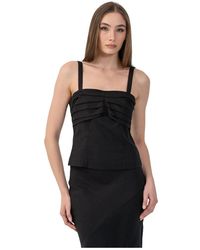 Kocca - Tops ,Zwart ,Leer Chique Top Tot Aan De Taille - Lyst
