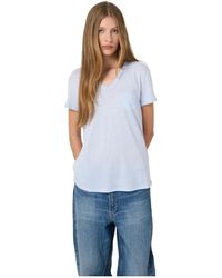 Repeat Cashmere - V-Hals T-Shirt Met Borstzak - Lyst