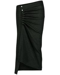 Rabanne - Bosgroene Asymmetrische Midi Rok - Lyst