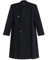 Balenciaga - Jassen ,Blauw ,Wol Double-Breasted Jas - Lyst