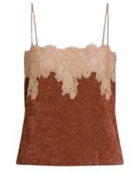 Alberta Ferretti - Tops ,Veelkleurig ,Top Met Kanten Inzetstukken - Lyst