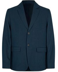 Samsøe & Samsøe - Jassen ,Blauw ,Klassieke Blazer Met Enkele Knoopsluiting - Lyst