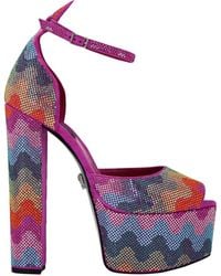 Philipp Plein - Schoenen ,Veelkleurig ,Leer Crystal Platform Sandalen Hi-Heels Waves - Lyst