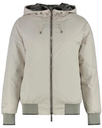 Moorer - Jassen ,Polyester Omkeerbare Gewatteerde Jas Met Capuchon - Lyst