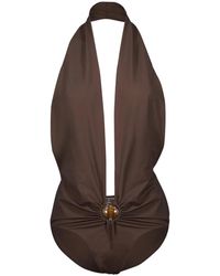 Christopher Esber - Badmode ,Bruin ,Mineral Stone One-Piece - Lyst