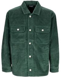 Obey - Samt Cord Hemd Jacke Dunkel Zeder - Lyst