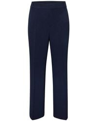 My Essential Wardrobe - Broeken ,Blauw ,Polyester Tailored Pant Baritone Stijlvolle Broek - Lyst
