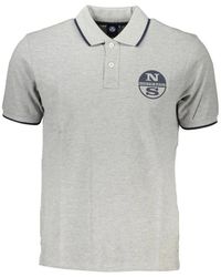 North Sails - Tops ,Grijs ,Katoen Grijze Katoenen Polo Shirt Met Korte Mouwen - Lyst