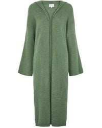 American Dreams - Truien & Vesten ,Groen ,Wol June Lange Alpaca Cardigan Met Capuchon - Lyst
