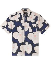A.P.C. - Blau hemd mit blumenmuster 100% baumwolle - Lyst