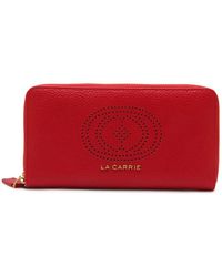 La Carrie - Gebohrtes Logo Große Brieftasche Geschliffenes Leder - Lyst