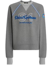 Dolce & Gabbana - Hoodies & Sweatvesten ,Grijs ,Katoen Bedrukte Sweatshirt - Lyst