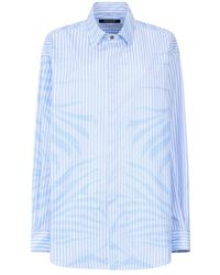 Roberto Cavalli - Gestreiftes hemd mit zebra-muster - Lyst