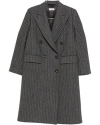 Alberto Biani - Jassen ,Grijs ,Wol Wool Double-Breasted Coat - Lyst