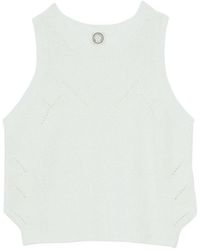 Ines De La Fressange Paris - Ecru ärmelloses jumper trendige mode,knitwear,senfgelber ärmelloser pullover trendiger stil - Lyst