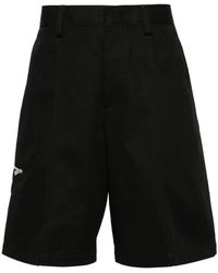 Lanvin - Shorts in twill di cotone nero - Lyst