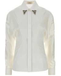 Versace - Overhemden ,Wit ,Katoen Informele Blouse - Lyst