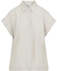 Peserico - Linnen Shirt Met Korte Mouwen - Lyst