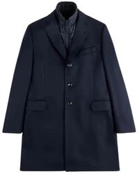 Fay - Jassen ,Blauw ,Wol Double Coat - Lyst