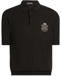 Dolce & Gabbana - Tops ,Zwart ,Katoen Cotton Polo Shirt - Lyst