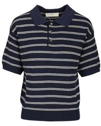 DUNST - Truien & Vesten ,Blauw ,Katoen Gestreept Gebreide Polo - Lyst
