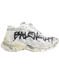 Balenciaga - Schwarze und weiße runner graffiti sneakers - Lyst
