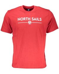 North Sails - Tops ,Rood ,Katoen Rode Katoenen Crew Neck T-Shirt - Lyst