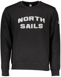 North Sails - Schwarzer baumwollpullover mit logo-print - Lyst