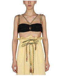 Miista - Tops ,Zwart ,Hiking Straps Back Knot C - Lyst