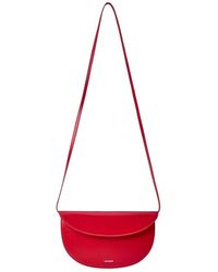 Jil Sander - Tassen ,Rood ,Leer Curve Wallet With Strap - Lyst