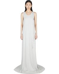 Ann Demeulemeester - Langes Flared Kleid aus Baumwolle mit Verstellbaren Trägern - Lyst