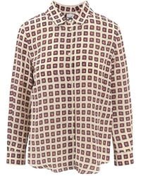Aspesi - Zijden Blouse Met Geometrische Print - Lyst