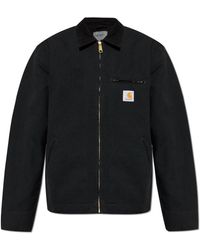 Carhartt - Jassen ,Zwart ,Katoen Jas Met Logo - Lyst
