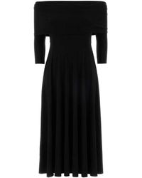 Norma Kamali - Jersey Midi Jurk - Lyst
