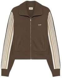 Autry - Hoodies & Sweatvesten ,Bruin ,Gebreid Viscose Volledige Rits Jas - Lyst