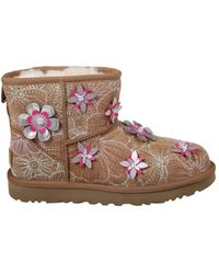 UGG - Schoenen ,Veelkleurig ,Wol Classic Mini Meadow Enkellaarsjes - Lyst