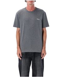 A.P.C. - Heather Anthracite T-Shirt Met Velvet Design - Lyst