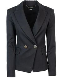 Liu Jo - Blazer rosso in jersey punto milano con bottoni dorati - Lyst