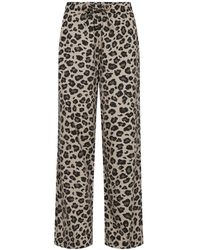 Freequent - Luipaardprint Hoge Taille Broek - Lyst