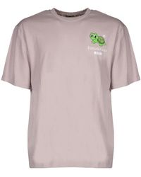 MSGM - Tops ,Katoen Fantastisch Groen Schildpad T-Shirt - Lyst