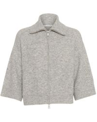 Gestuz - Truien & Vesten ,Grijs ,Wol Lichtgrijze Melange Cardigan Met ¾ Mouwen - Lyst