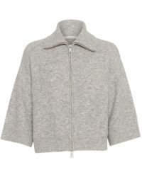Gestuz - Truien & Vesten ,Grijs ,Wol Lichtgrijze Melange Cardigan Met ¾ Mouwen - Lyst