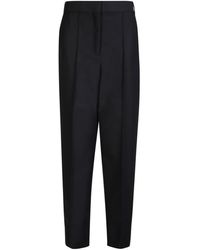 Tory Burch - Zwarte Hoge Taille Wollen Broek - Lyst
