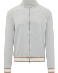 FILIPPO DE LAURENTIIS - Truien & Vesten ,Grijs ,Katoen Bomber Zip Ml Cotone - Lyst